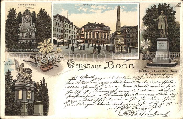 Bonn Rhein Marktplatz u.Kriegerdenkmal