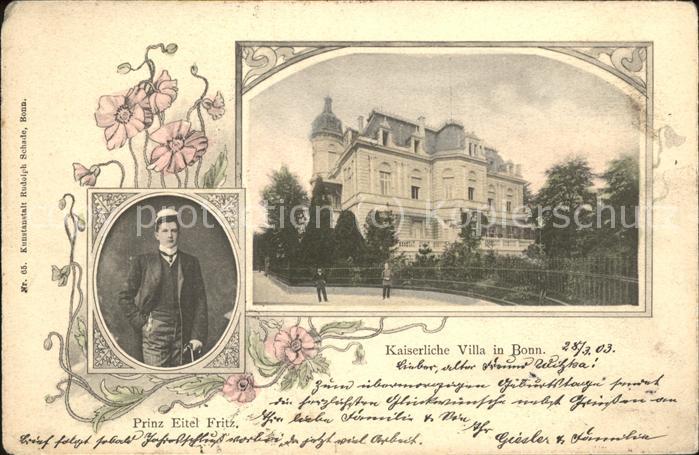 Bonn Rhein Kaiserl.Villa mit Prinz (Eitel) Fritz