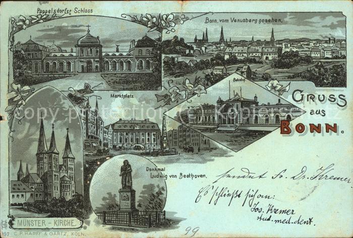 Bonn Rhein Marktplatz u.Münster-Kirche