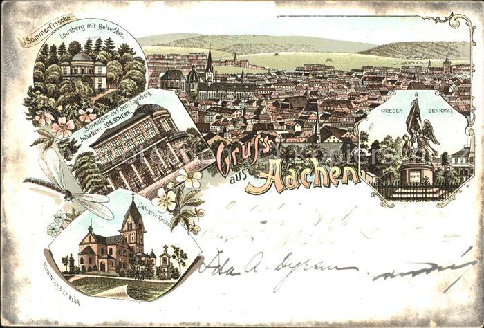 Aachen Kriegerdenkmal u.Lousberg mit Belvedere