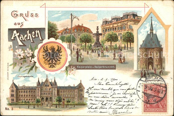 Aachen Kaiserplatz u.Kaiserbrunnen
