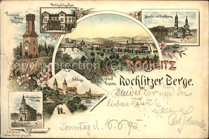 Rochlitz Sachsen Waldschlösschen u.Markt mit Rathaus