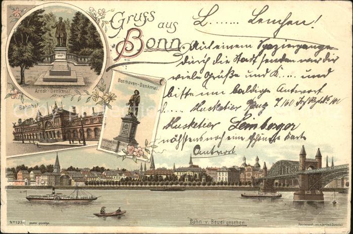 Bonn Rhein Bahnhof u.Arndt-Denkmal