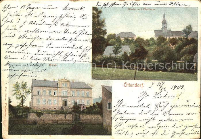 Ottendorf Bahretal Kirche mit Pfarrhaus u.Schule