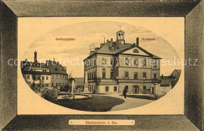 Hainichen Sachsen Gellertplatz u.Rathaus