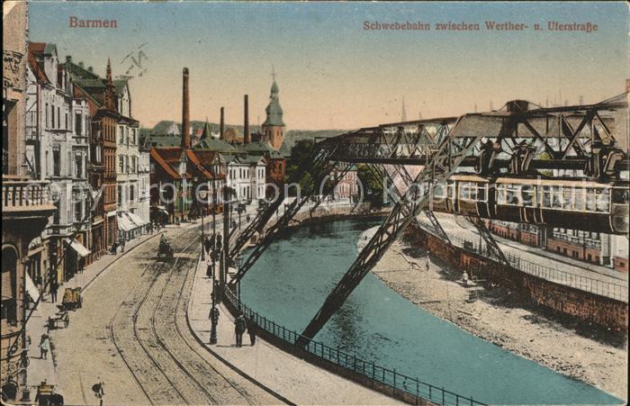 Barmen Wuppertal Schwebebahn zwischen Werther und Uferst