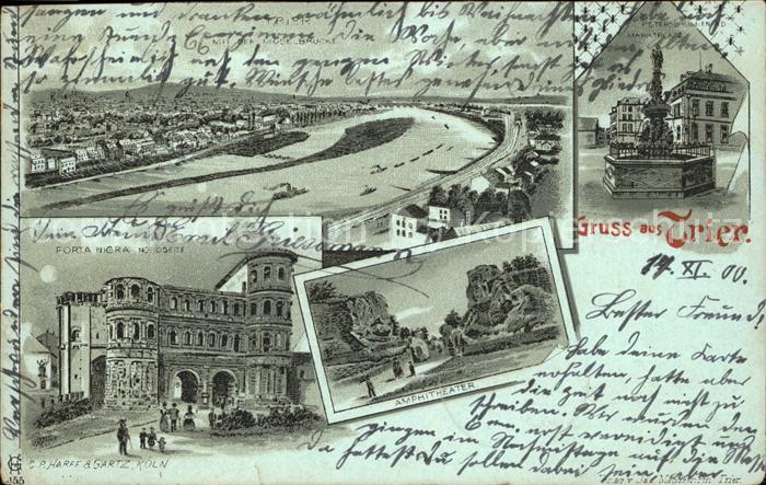 TRIER  CITY Panorama Porta Nigra Amphitheater Petersbrunnen