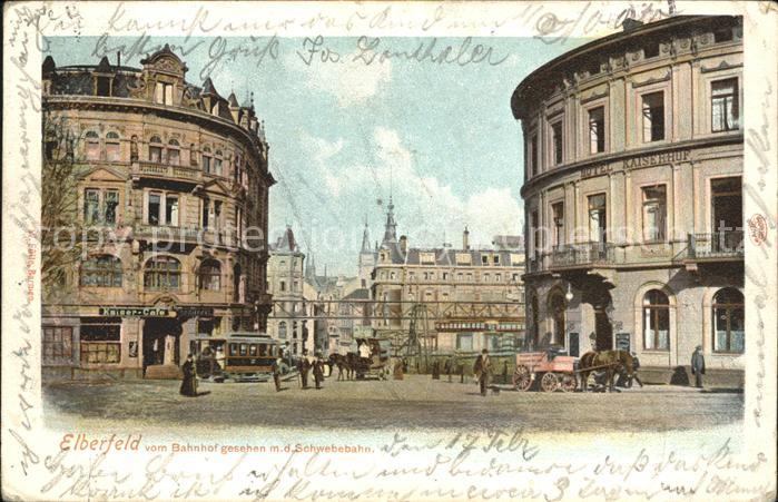 Elberfeld Wuppertal vom Bahnhof gesehen mit Schwebebahn Pfe