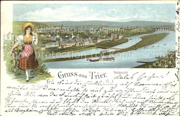 TRIER  CITY Totalansicht Trachtenmaedchen