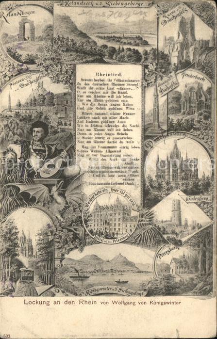 Siebengebirge mit Rolandsbogen Drachenfels Godesburg