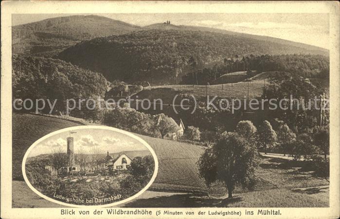 Darmstadt Blick von der Wildbrandhöhe ins Mühltal