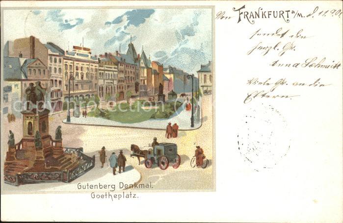 Frankfurt Main Gutenberg Denkmal Goetheplatz