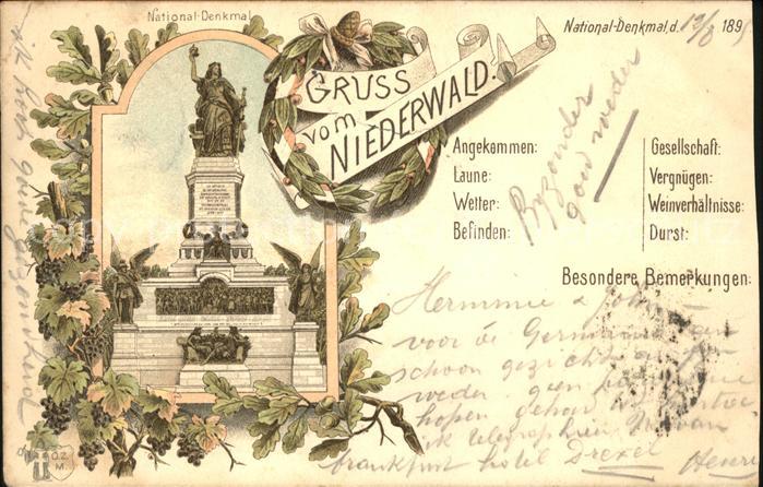 Ruedesheim Rhein Niederwald Nationaldenkmal