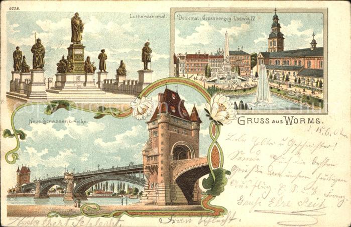 Worms Lutherdenkmal Ludwigsdenkmal Ludwigsbruecke