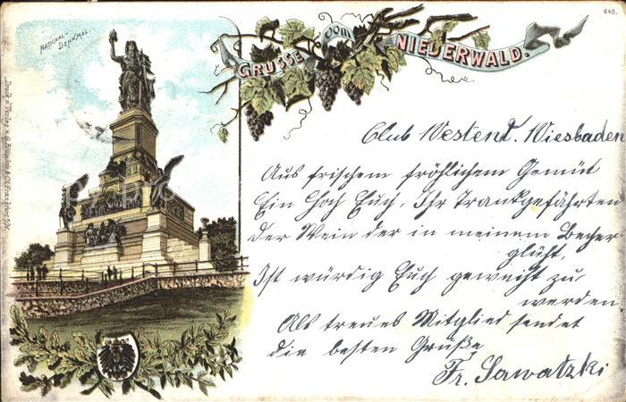 Ruedesheim Rhein Nationaldenkmal Niederwald