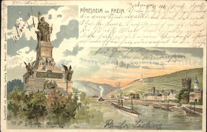 Ruedesheim Rhein Nationaldenkmal Niederwald Rheinpanoram