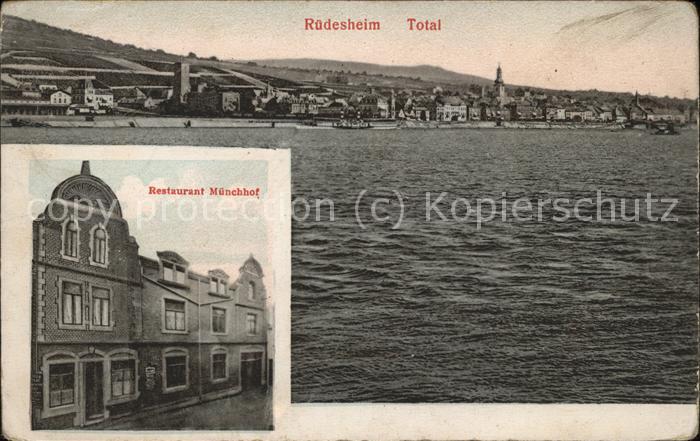 Ruedesheim Rhein Totalansicht Restaurant Münchhof