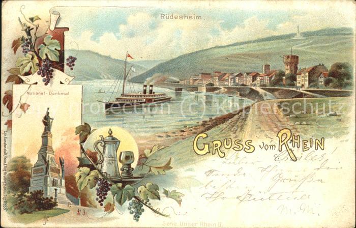 Ruedesheim Rhein Nationaldenkmal Niederwald Rheinpartie