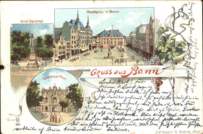 Bonn Rhein Arndt Denkmal Marktplatz Coblenzer Thor