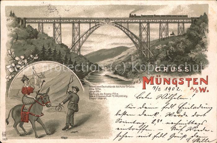 Muengsten Kaiser Wilhelm Brücke Eselreiterin