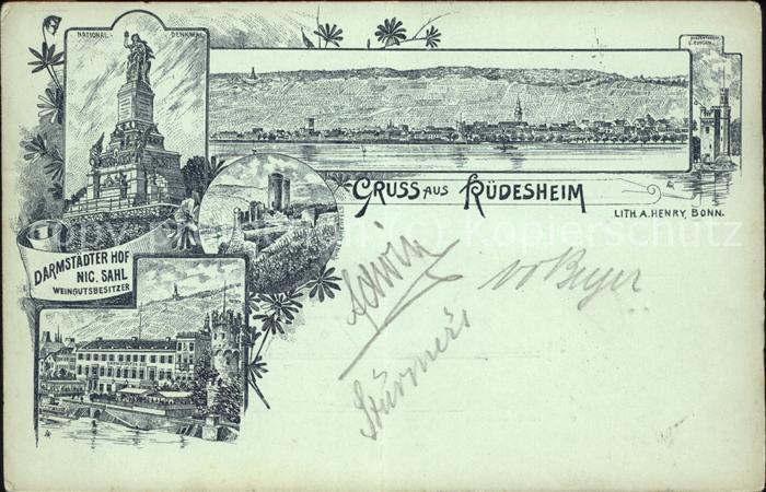 Ruedesheim Rhein Nationaldenkmal Panorama Darmstädter Ho