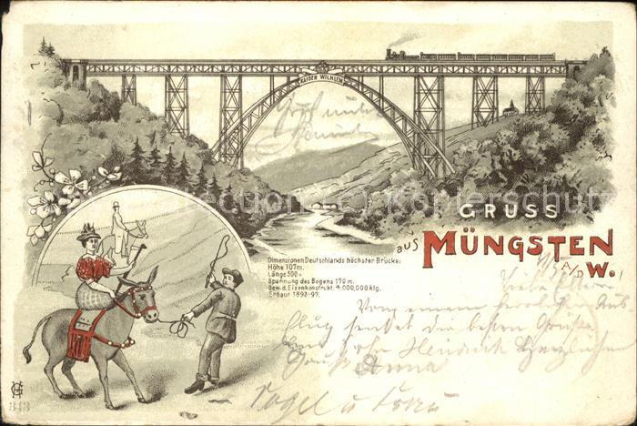 Muengsten Kaiser Wilhelm Brücke Eselreiten