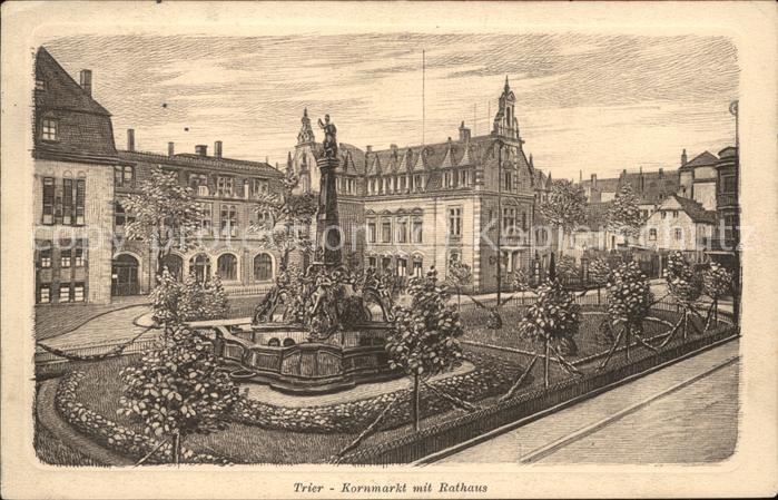 Trier Kornmarkt mit Rathaus Feldpost