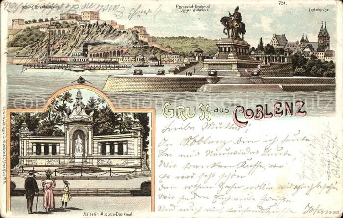 Coblenz Koblenz Festung Ehrenbreitstein Provinzial Denk