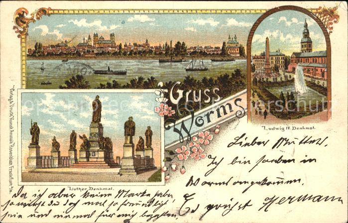 Worms Rheinpanorama Luther Denkmal Ludwig IV Denkmal