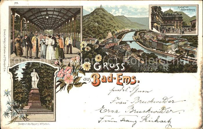 Bad Ems Lahn Wandelhalle Kaiser Wilhelm Denkmal Pano