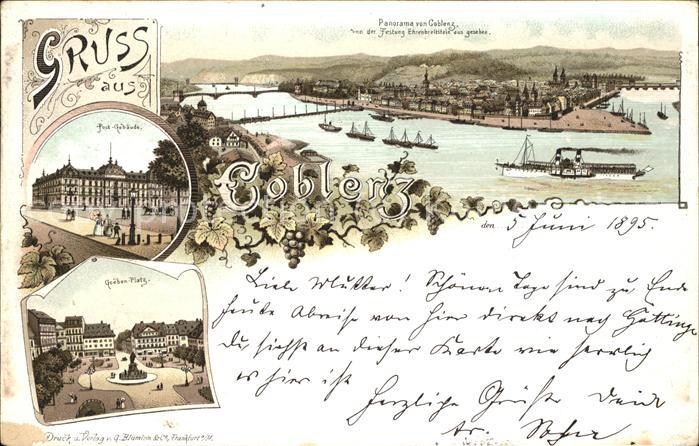 Coblenz Koblenz Rheinpanorama Postgebäude Göbenplatz