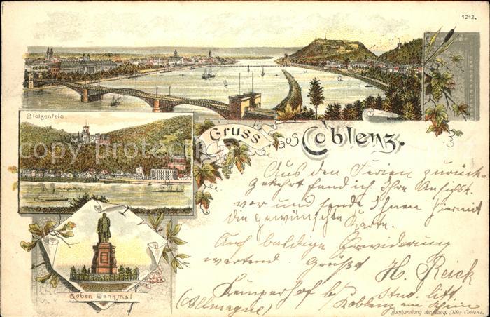 Coblenz Koblenz Rheinpanorama Burg Stolzenfels Göbenden