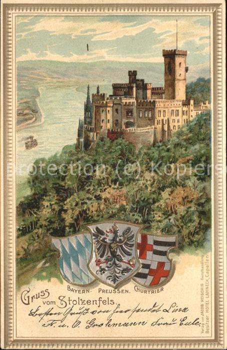 Stolzenfels Burg Stolzenfels mit Wappen von Bayern