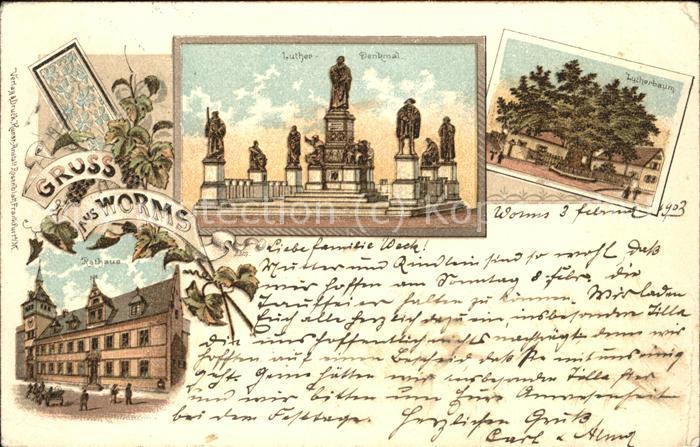 Worms Rathaus Lutherdenkmal Lutherbaum