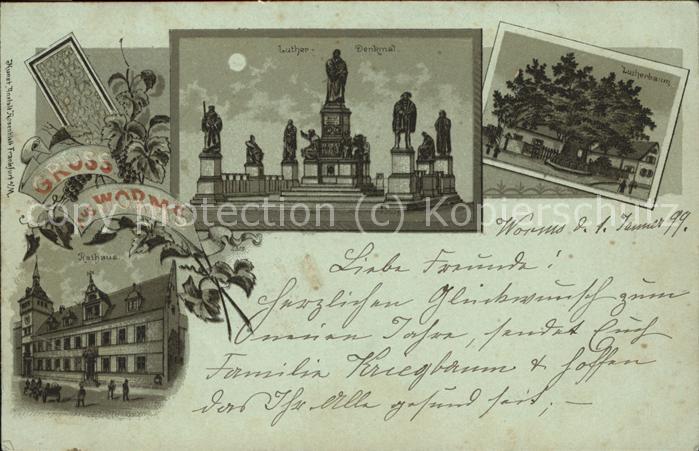 Worms Rathaus Lutherdenkmal Lutherbaum