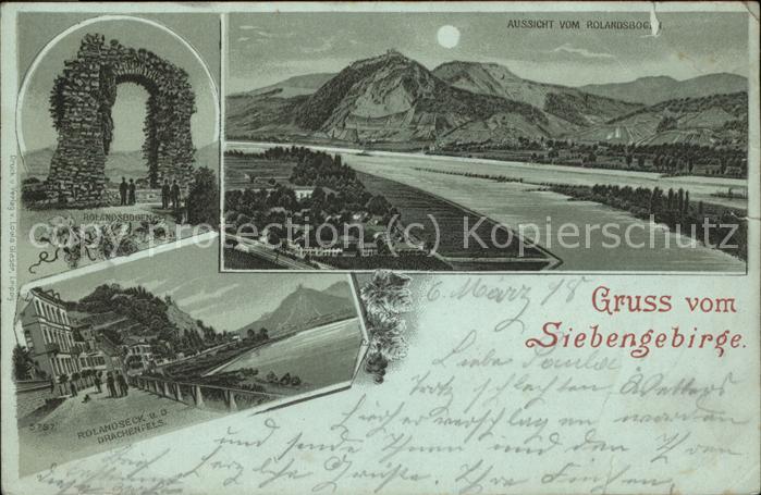 Siebengebirge Rolandsbogen Rolandseck und Drachenfels