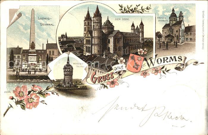 Worms Ludwigsdenkmal Dom Wasserthurm Paulusmuseum