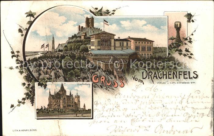 Koenigswinter Drachenburg Ruine Drachenfels mit Hotel