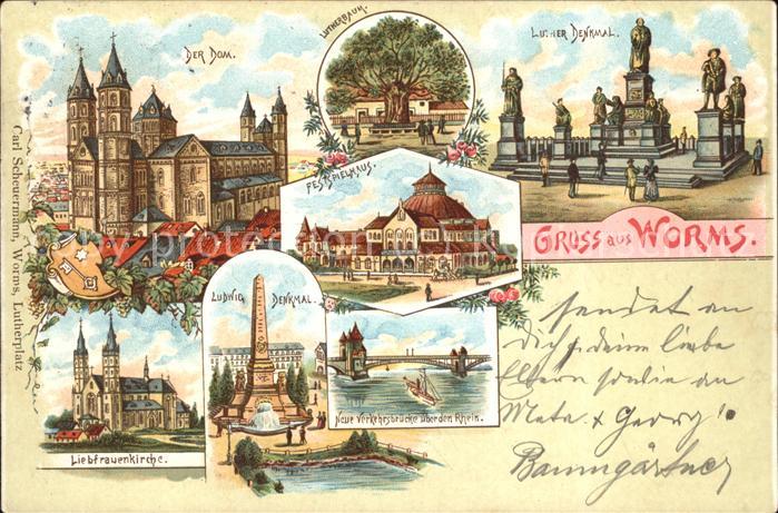 Worms Ludwigsdenkmal Dom Lutherdenkmal Festspielhaus Liebfrauenkirche Neue Verke