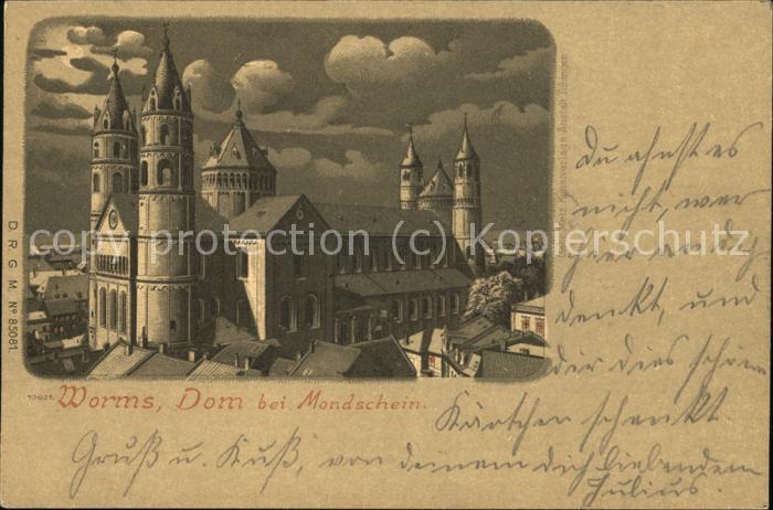 Worms Dom bei Mondschein