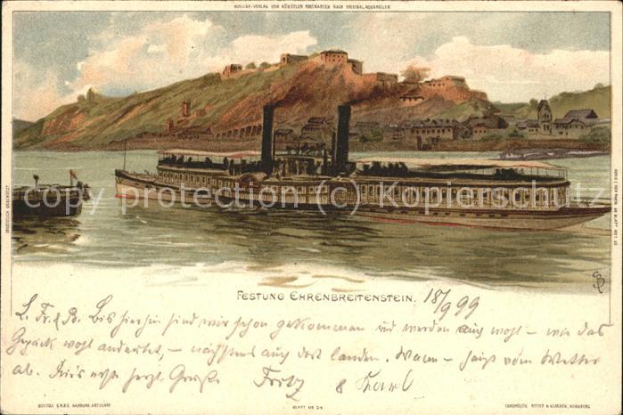 Coblenz Koblenz Festung Ehrenbreitstein Rheindampfer