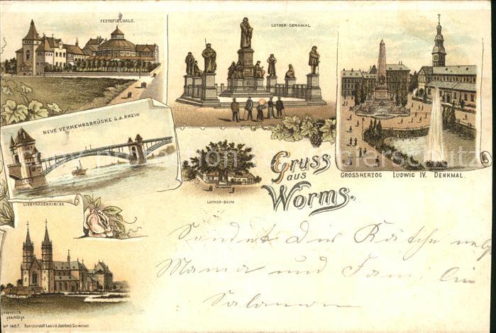 Worms Ludwigsdenkmal Dom Lutherdenkmal Festsp