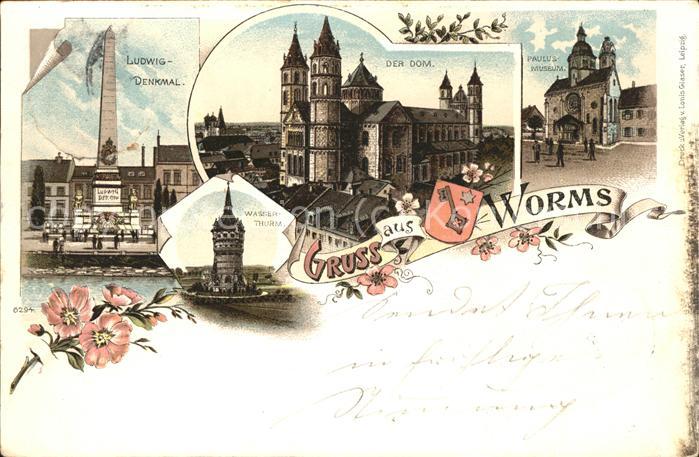 Worms Ludwigsdenkmal Dom Paulus Museum Wasser