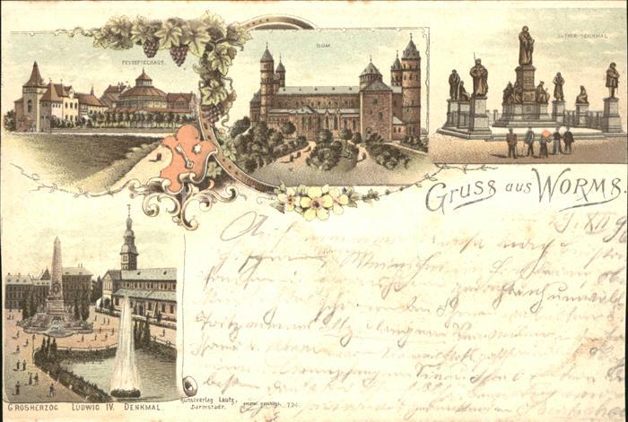 worms Ludwigsdenkmal Dom Lutherdenkmal Festsp