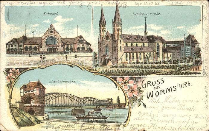 Worms Bahnhof Liebfrauenkirche Eisenbahnbrück