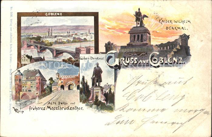 Coblenz Koblenz Kaiser Wilhelm und Güben Denkmal Alte B