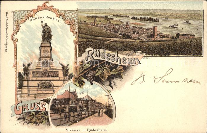 Ruedesheim Rhein Nationaldenkmal Strassenpartie Panorama