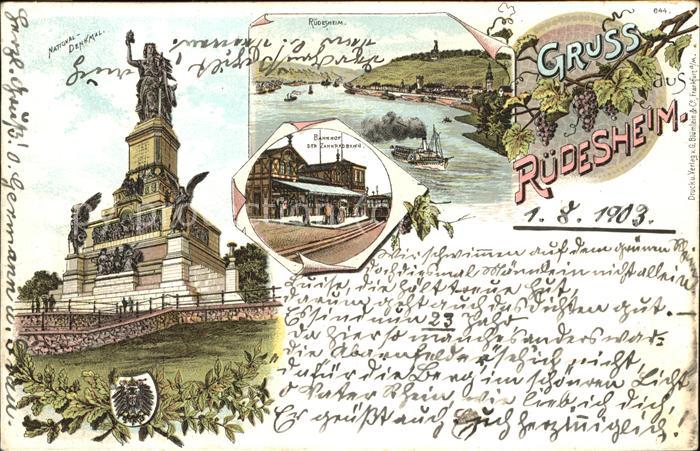 Ruedesheim Rhein Nationaldenkmal Rheinpanorama Bahnhof Z