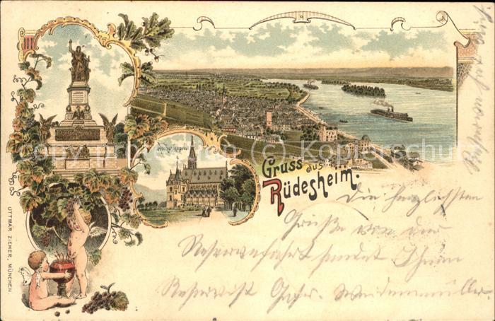 Ruedesheim Rhein Rheinpanorama Nationaldenkmal Rochuskap