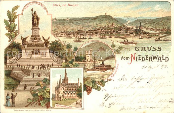 Ruedesheim Rhein Nationaldenkmal Rochuskapelle Blick auf